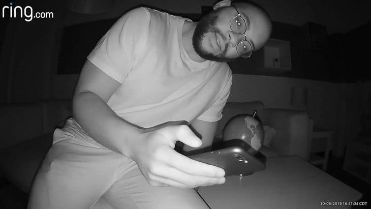 When there’s absolutely no light source around, the infrared night vision kicks in.
